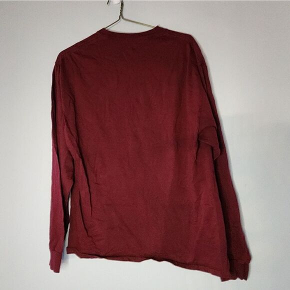 Walt Disney Men's Mickey Mouse Long Sleeve T-Shirt Maroon Large - Picture 2 of 6